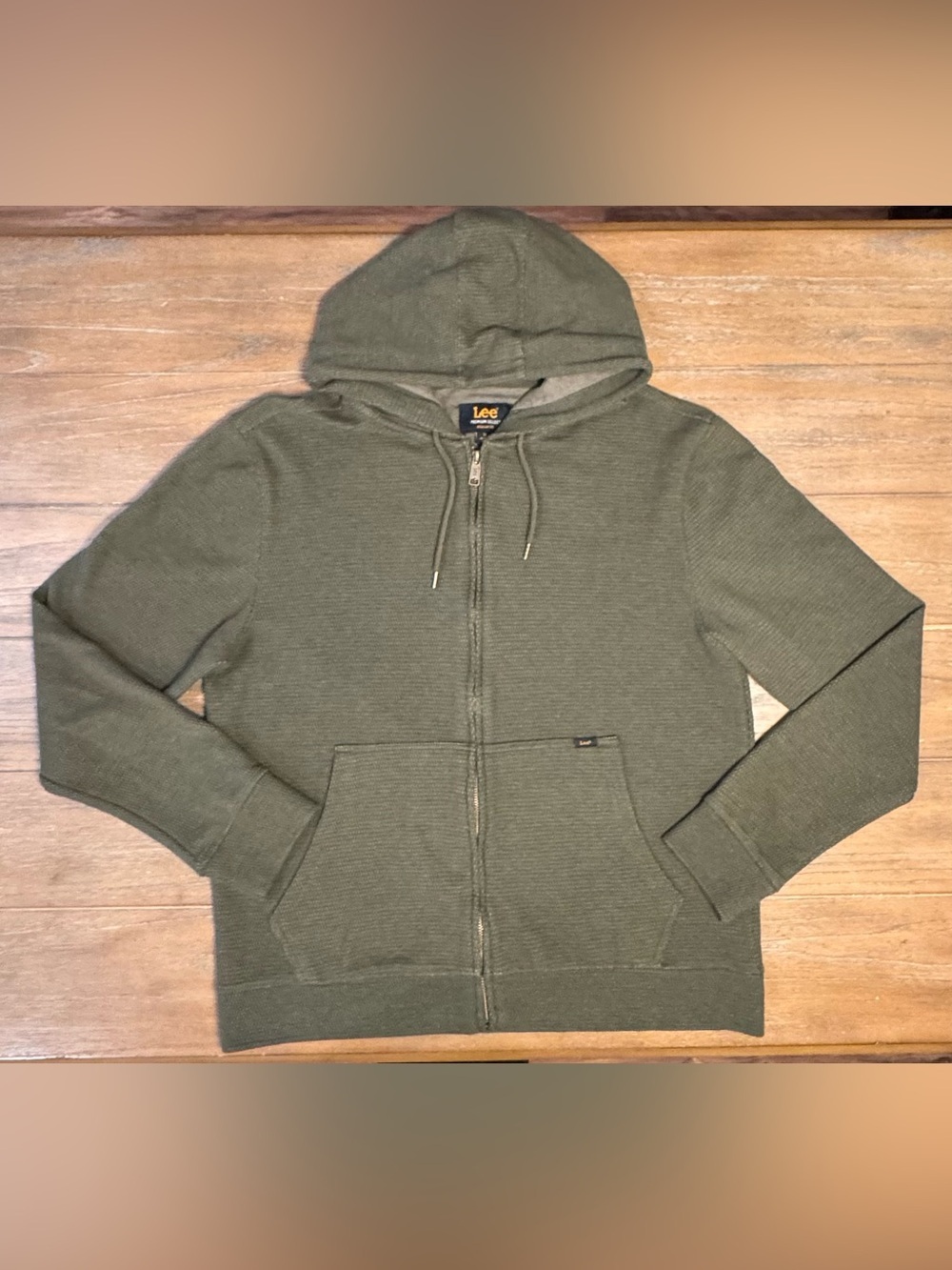 Lee Olive Zip-Up Hooded Sweater #145
